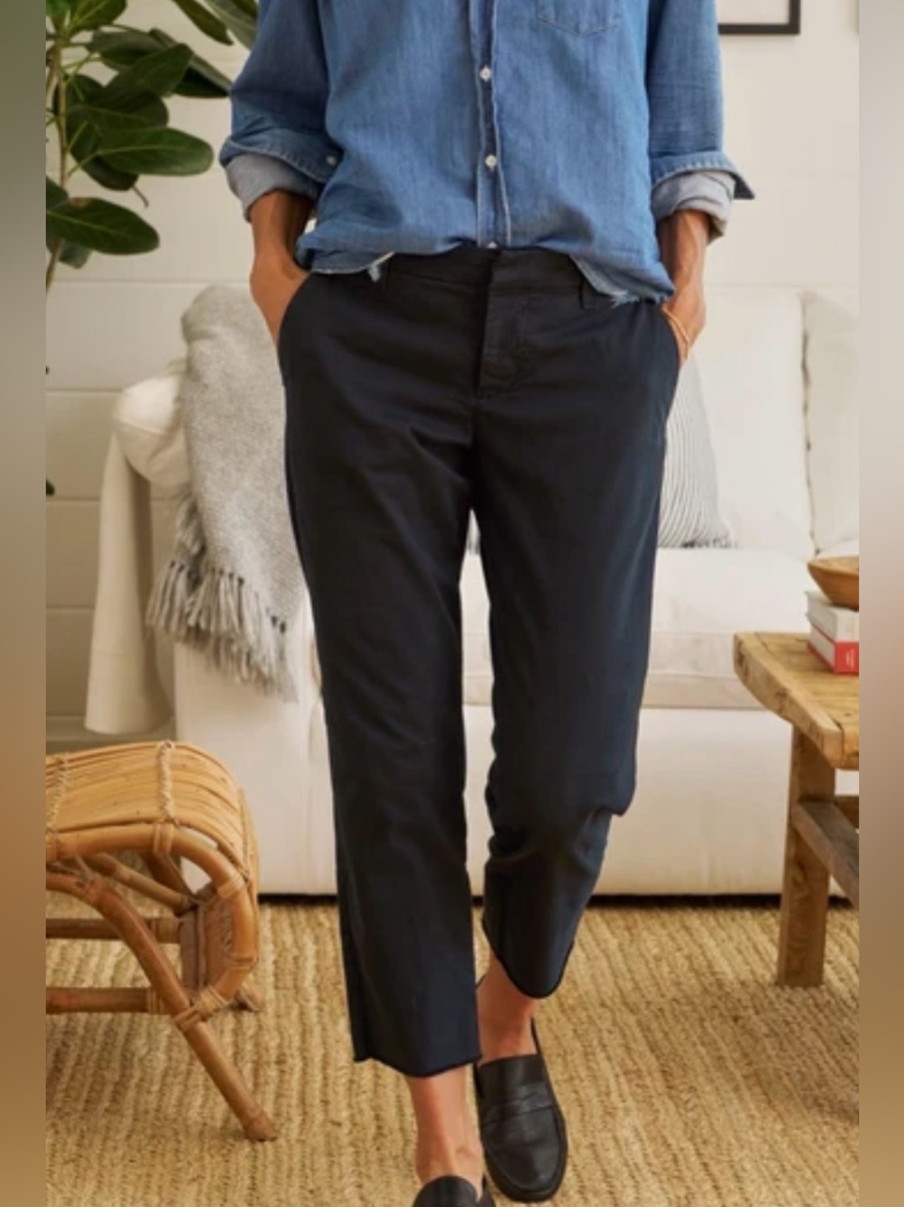 🖤 Frank & Eileen Wicklow Italian Performance Chino Pants Size 2 Raw Hem 🖤
